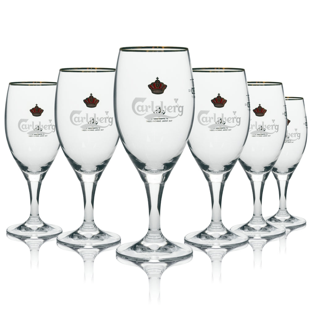 6x szklany kieliszek do piwa Carlsberg ze złotym brzegiem 200ml Ritzenhoff