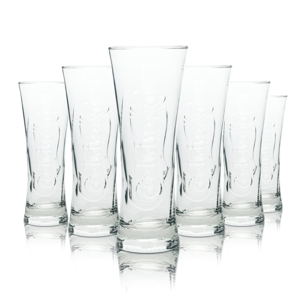 6x Carlsberg Glass 0,4l Beer Goblet Tulip Cup Contour Glasses Calibrated Gastro Beer