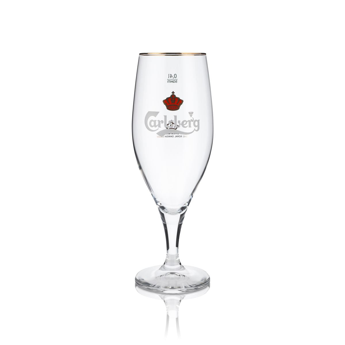 6x Carlsberg Glass 0,4l Beer Goblet Gold Rim Pilstulpe Glasses Set Brewery Denmark – Widok 2