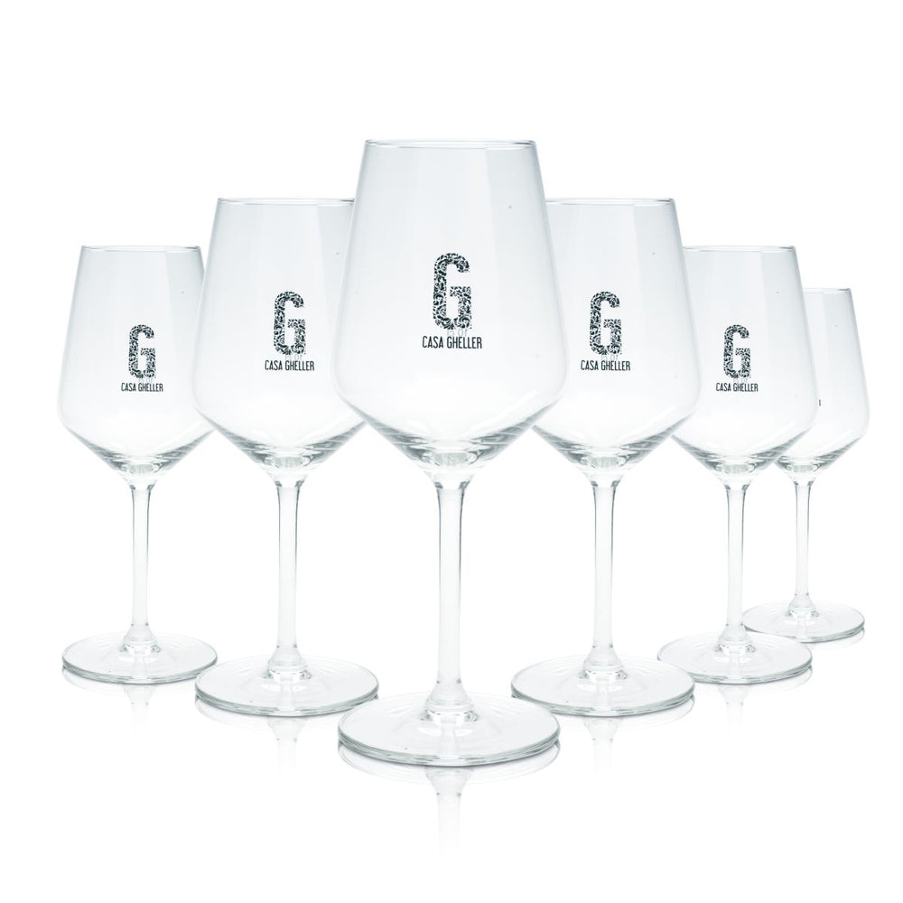 6x kieliszek do wina Casa Gheller 0,375l zestaw kieliszków do aperitifu Carre 35 Secco