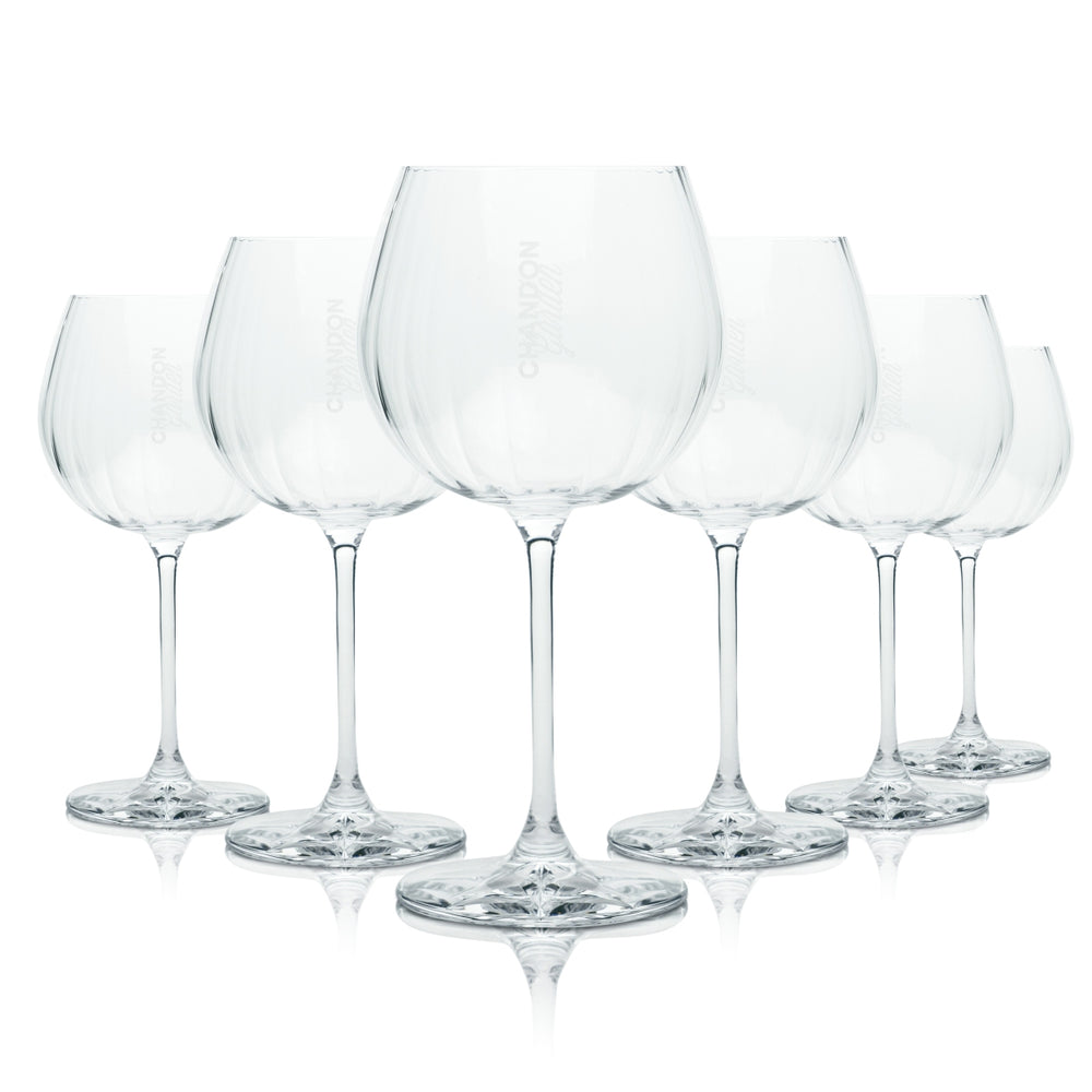 6x Chandon Garden Spritz Glass 0,46l Balloon Relief Glasses Aperitif Champagne Moet