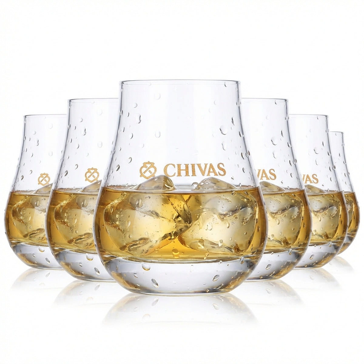 6x szklanka do whisky Chivas Regal Kontur 0,24 l Kubek/szklanka Złote logo