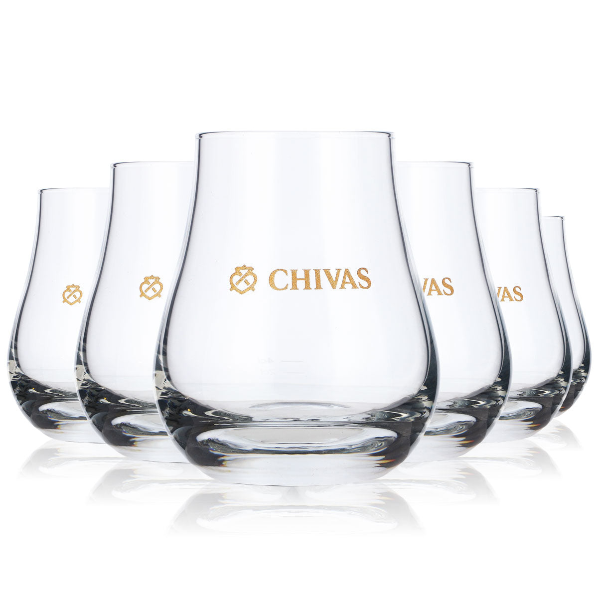 6x szklanka do whisky Chivas Regal Kontur 0,24 l Kubek/szklanka Złote logo – Widok 5