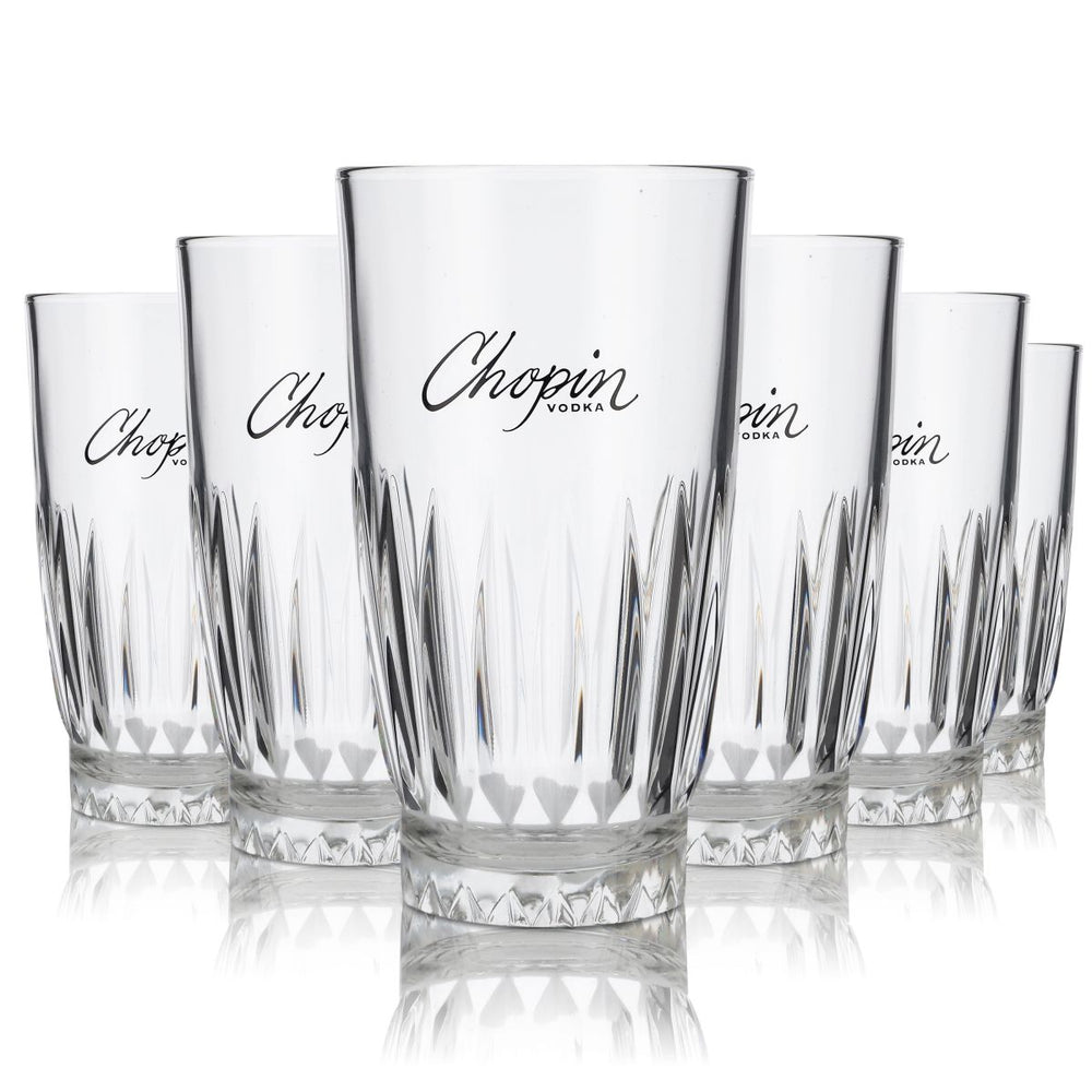 6x Chopin Glass 0.355l Highball Longdrink Zestaw kieliszków koktajlowych Relief Contour Glass