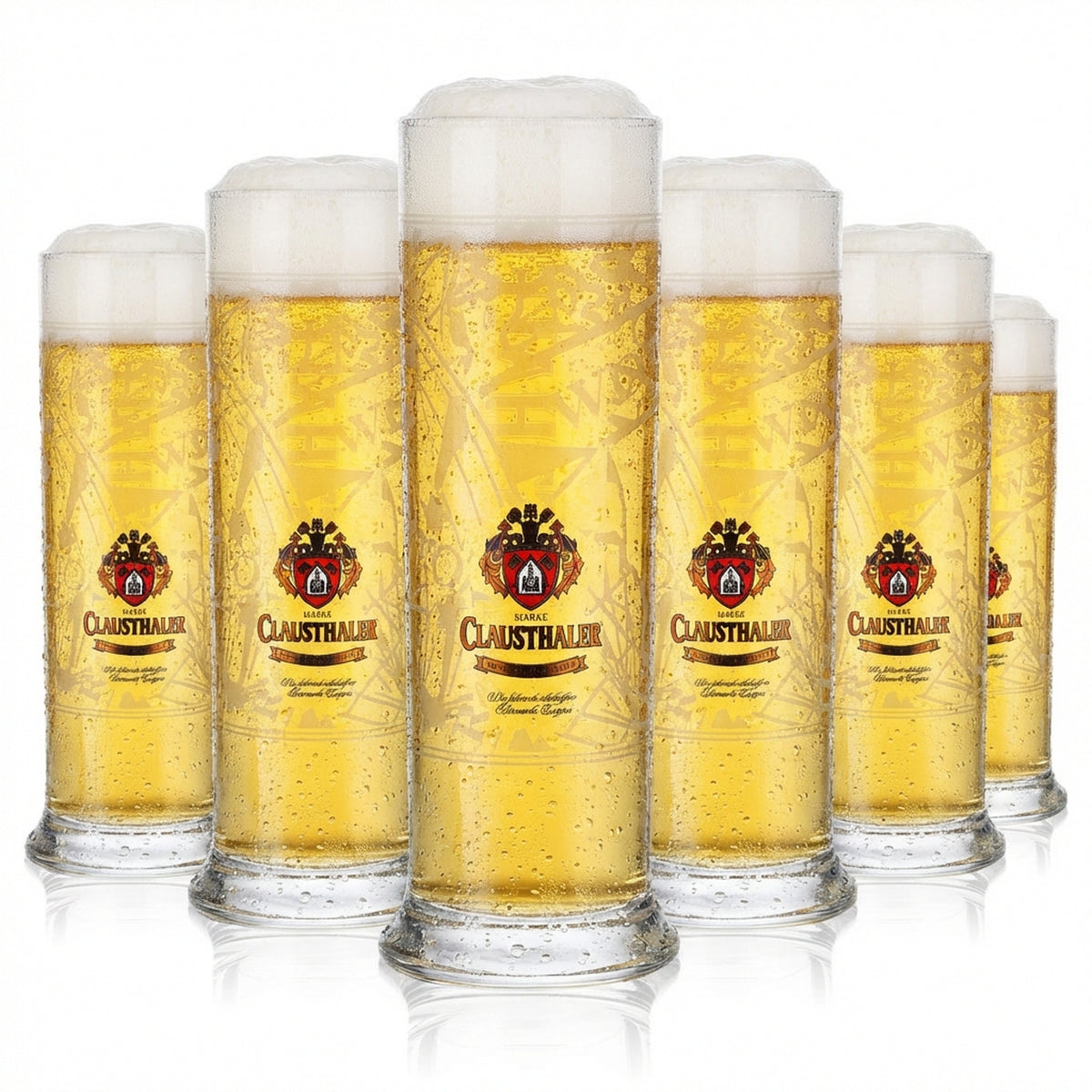 6x Clausthaler Beer Glass 0,3 l Kubek Puchar World Sataniert Sahm Berlin