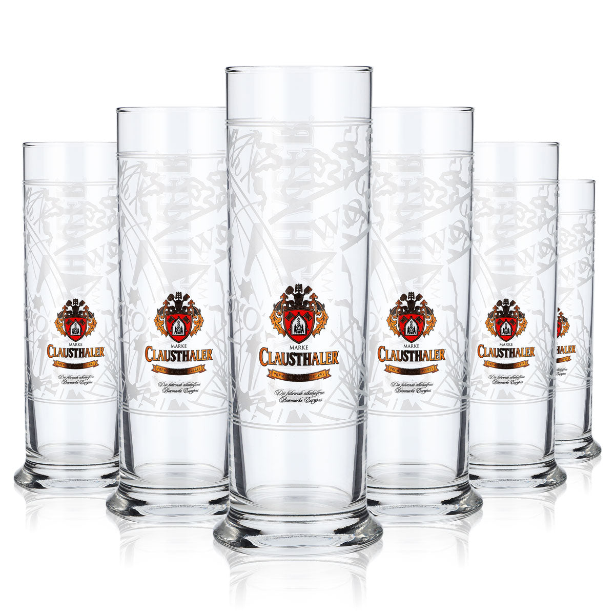 6x Clausthaler Beer Glass 0,3 l Kubek Puchar World Sataniert Sahm Berlin – Widok 6