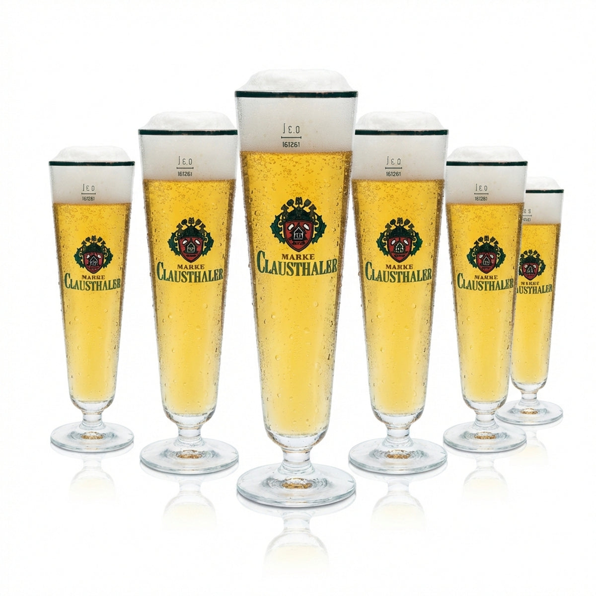 6x Clausthaler szklanka do piwa 0,3l goblet tulipan złoty brzeg szklanki gastro pilsner pub