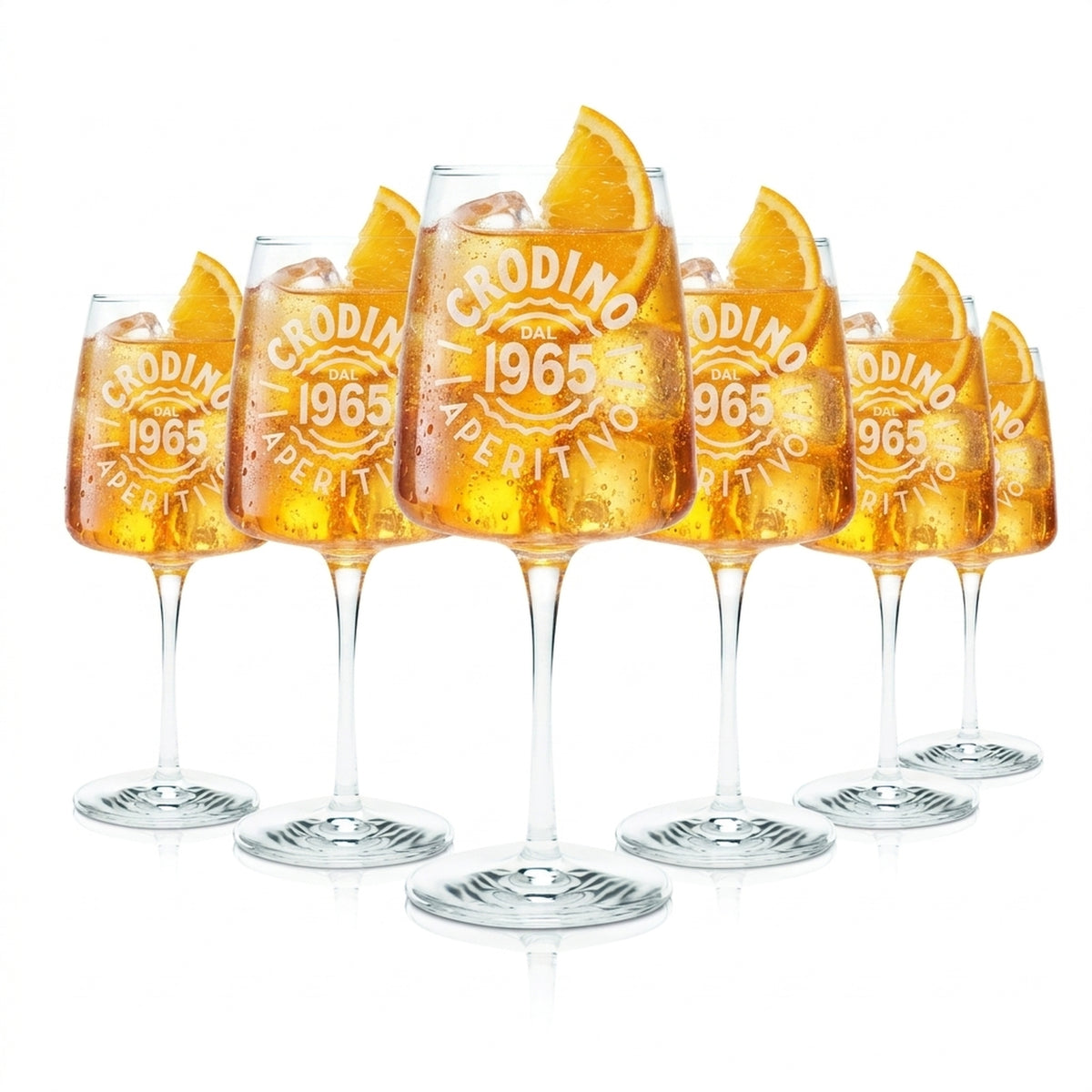 6x Crodino Aperitivo Glass 48cl Kieliszek do wina 1965 Kieliszki koktajlowe Longdrink Bitter