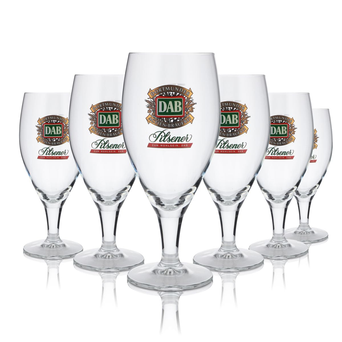 6x szkło DAB 0,3l Biertulpe Pils goblet glass Dortmunder Aktien Brauerei glass