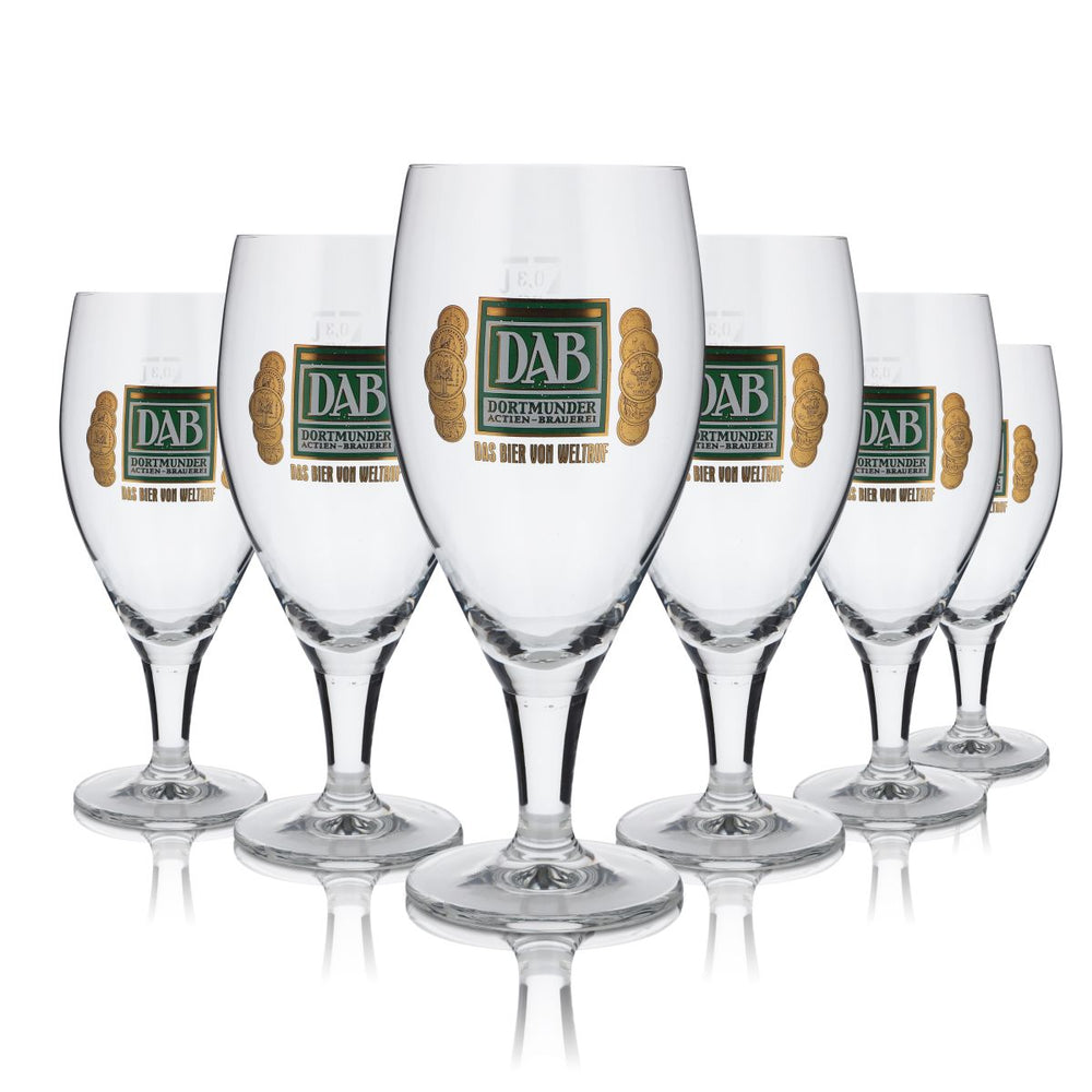 6x szklanka DAB 0,3 l szklanka w kształcie kielicha piwnego Dortmunder Aktien Brauerei zestaw szklanek