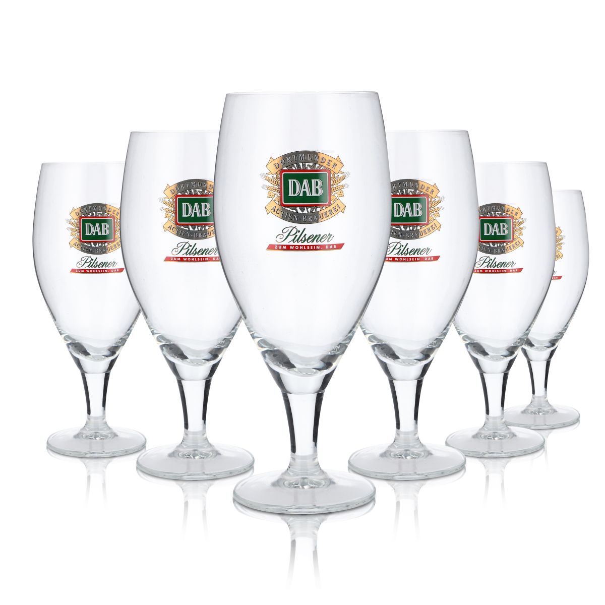6x DAB Glas Dortmunder Aktien Brauerei zestaw szklanek do piwa 0.4l Pilsener goblet