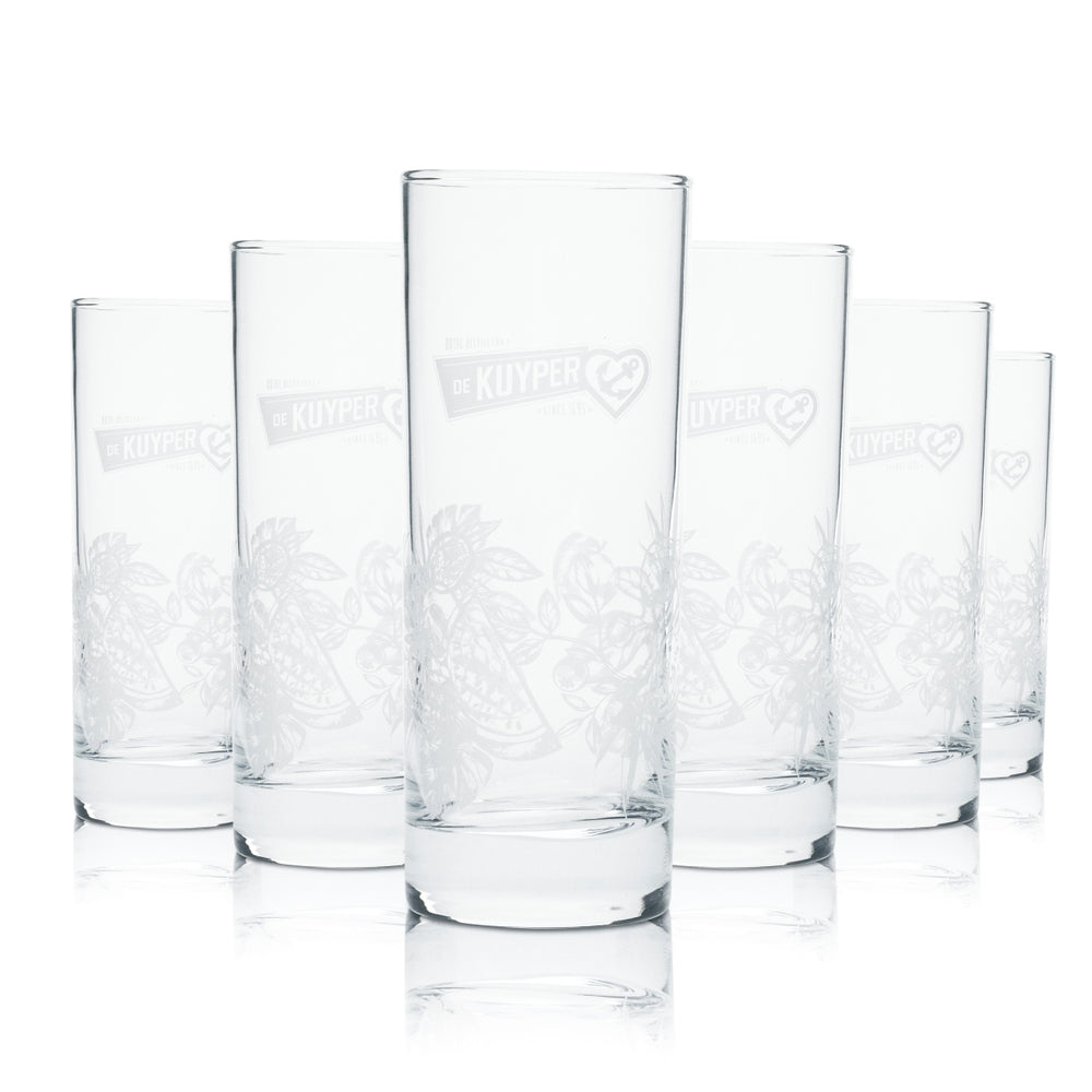 6x De Kuyper Szklanka do drinków 0,3 l Kubek Szklanki z nadrukiem designerskim Likier Holandia Bar