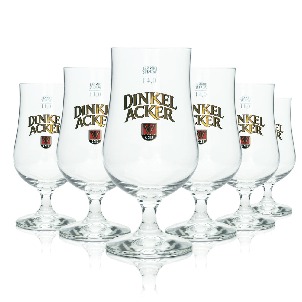 6x Dinkel Acker Beer Glass 0,4l Goblet Toscana Sahm Pils Szklanki CD Tulip Brewery