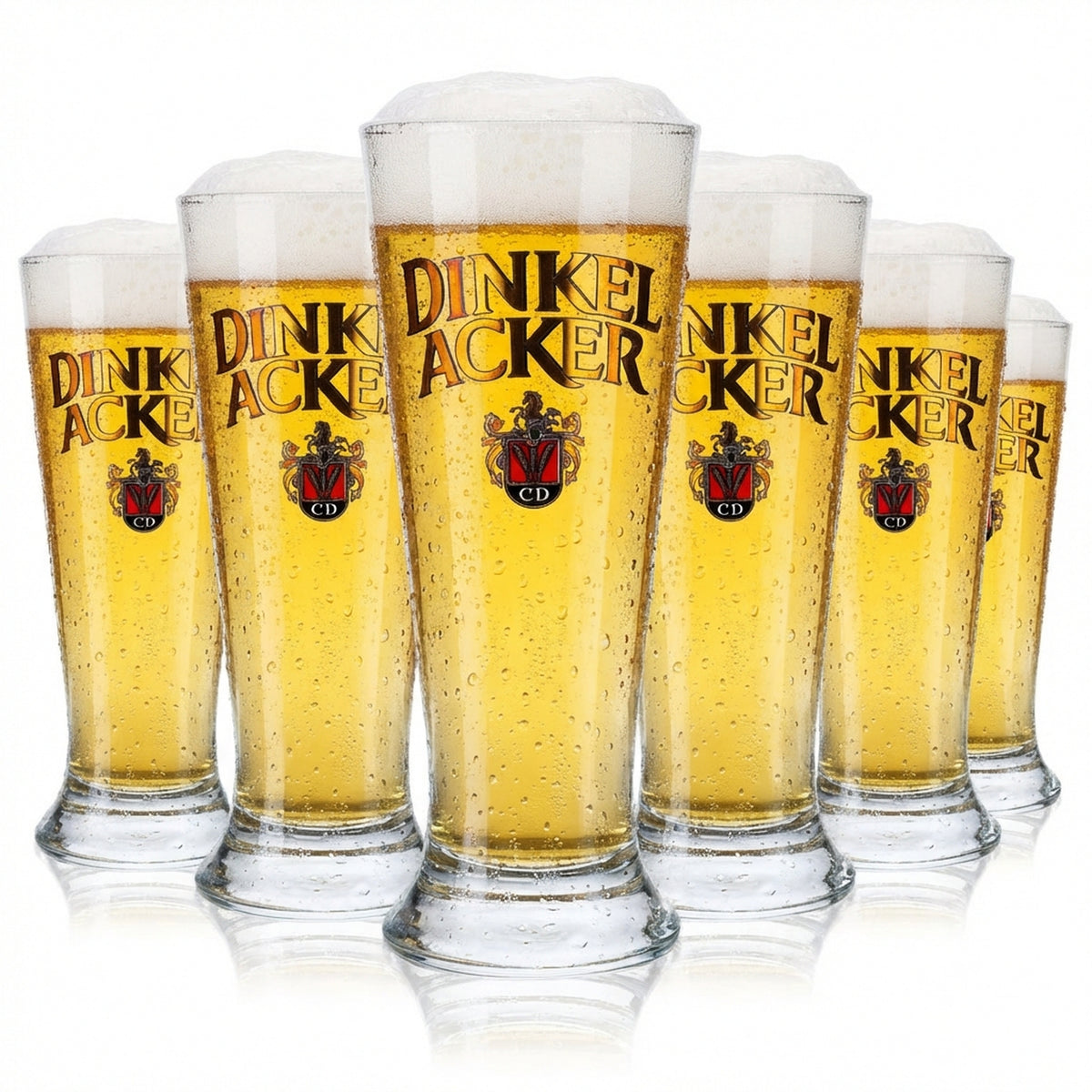 6x Kieliszek do piwa Dinkel Acker, szklany kieliszek 0,3 l, kieliszki do piwa, kubki Monachium