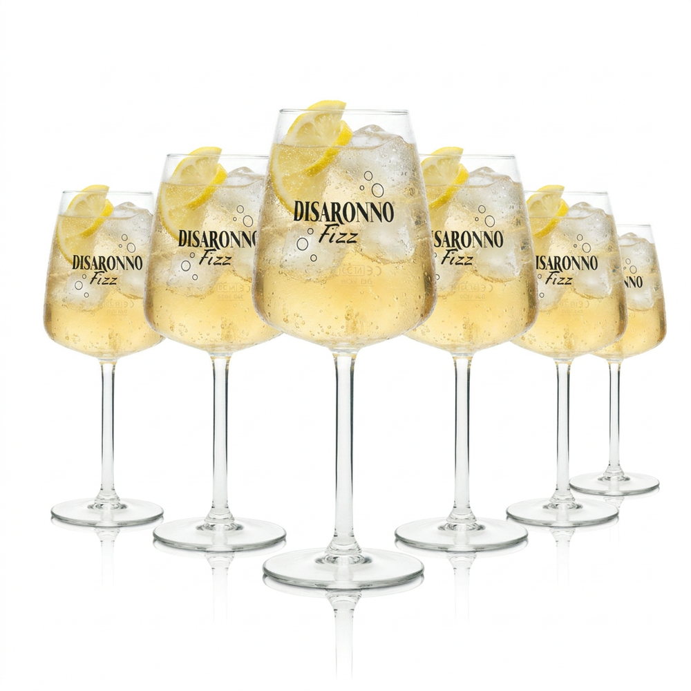 6x Disaronno Amaretto Glass 0.3l Kieliszek do wina Fizz Aperitif Liquer Glasses Balloon Bar