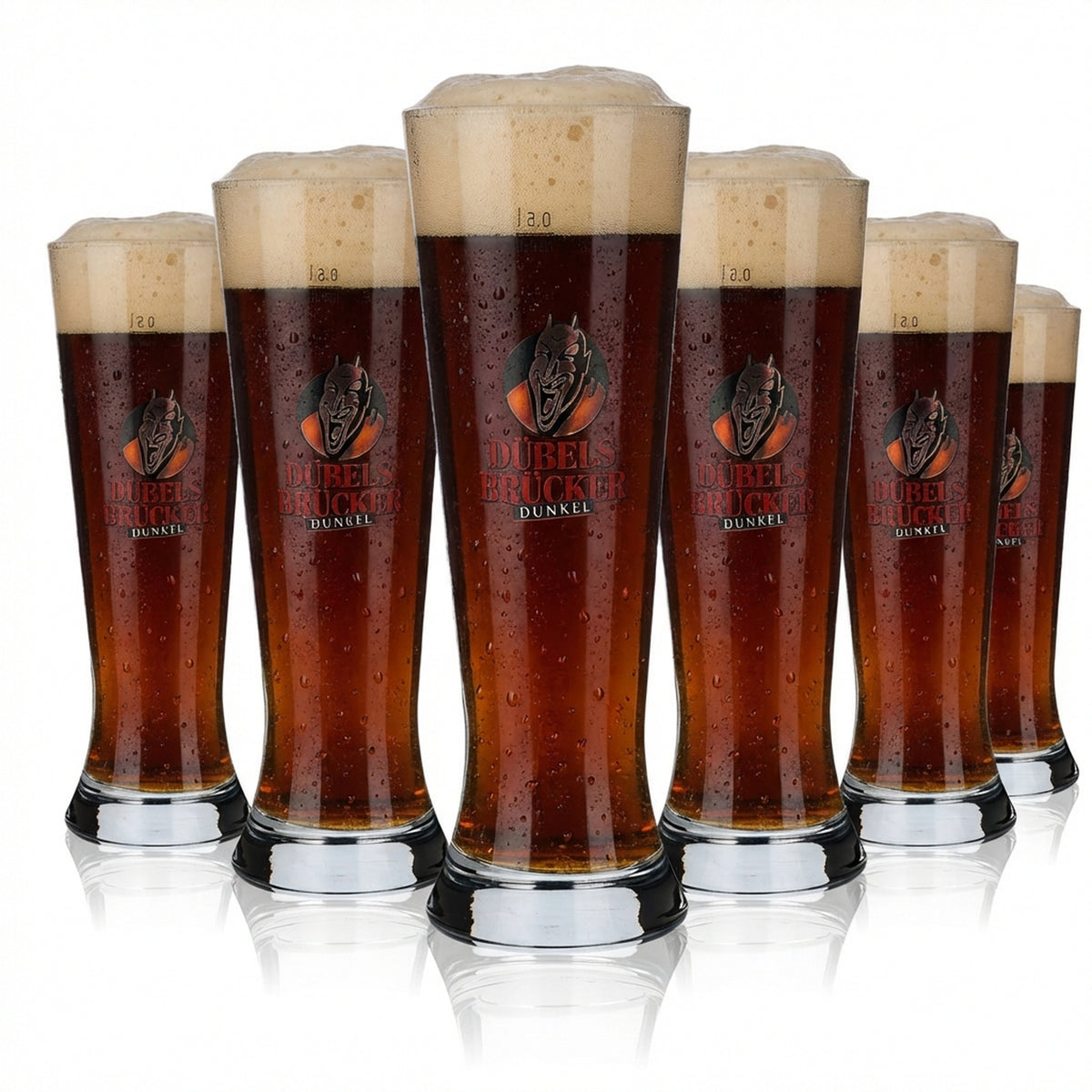 6x Dübelsbrücker Dunkel Szklanki 0,5 l Szklanki do piwa Szklanki do piwa Merkur Tulpe