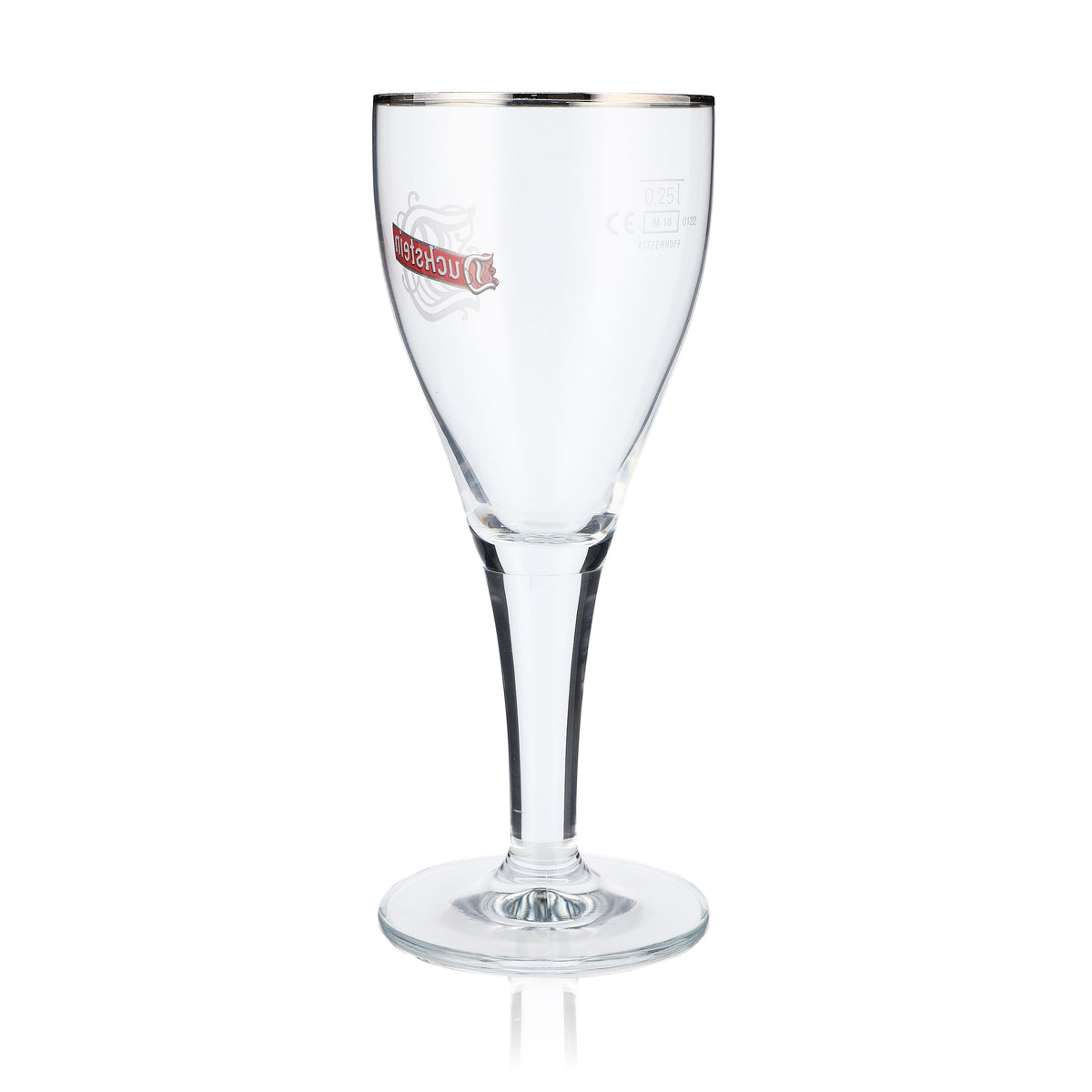 6x szklanki do piwa Duckstein 0,25 l, kształt pucharu, platynowa obwódka, duże logo Harzer – Widok 4