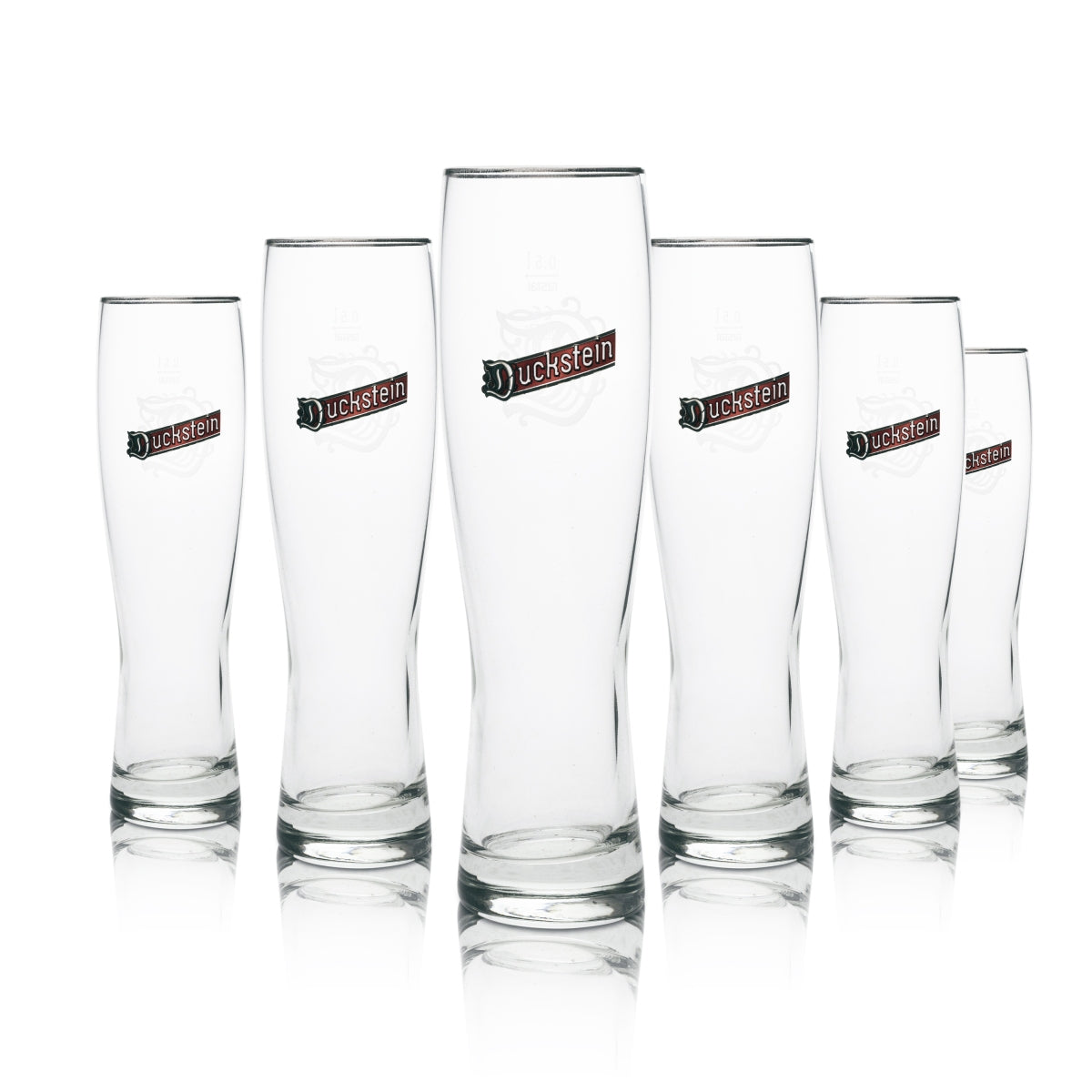 6x szklanka do piwa Duckstein Pilsener 0.5l ze srebrną obwódką