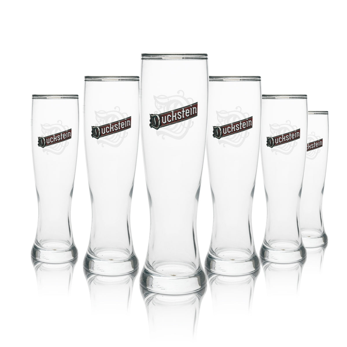 6x Szklanka do piwa Duckstein Weizen 0,5l Srebrna Obręcz Podwójna Sahm