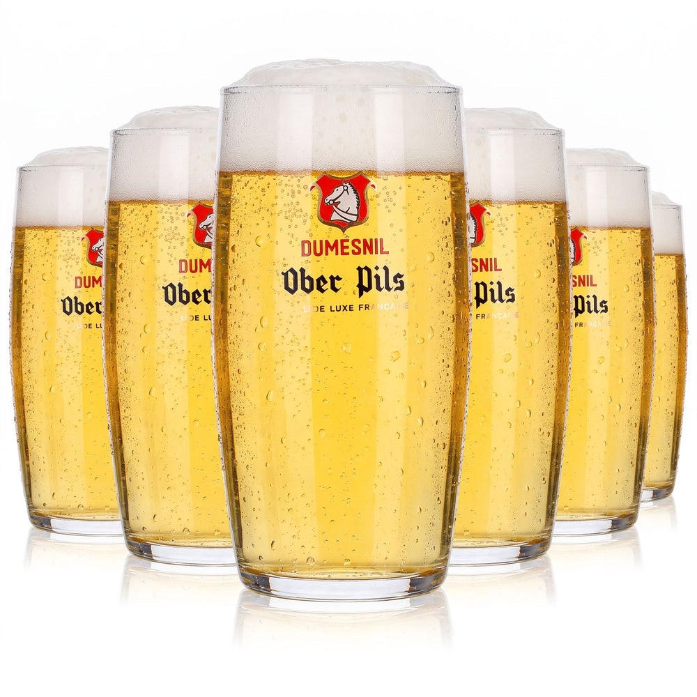 6 szklanek do piwa Dumesnil o pojemności 0,25 l, model „Ober Pils”, z czerwonym logo