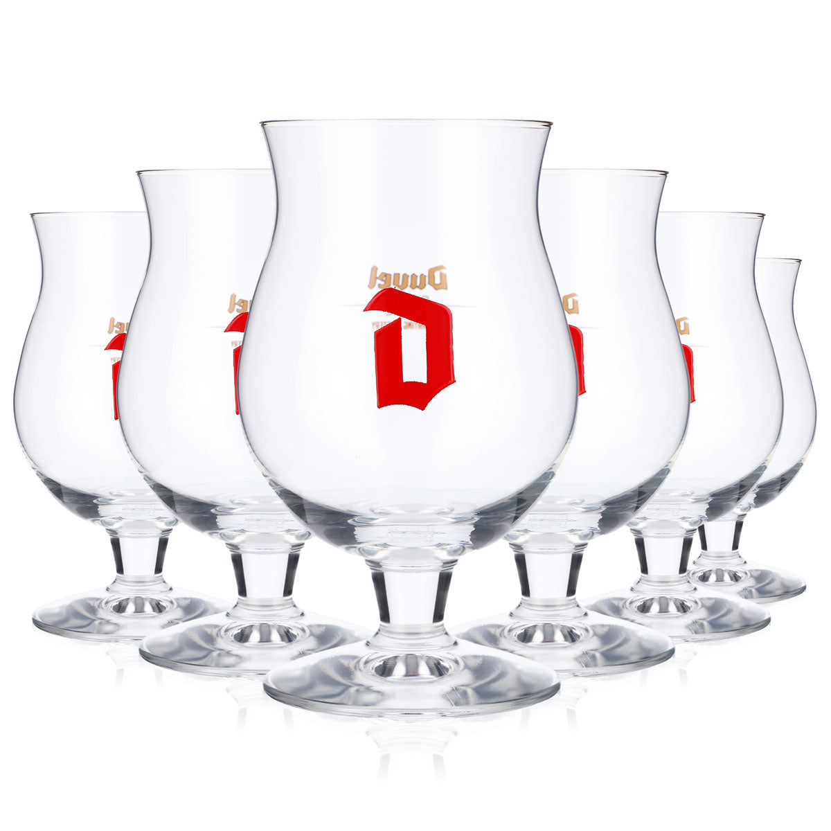6x szklanki do piwa Duvel Szklanki do piwa, bańkowate 0,25 l Czerwone logo – Widok 5