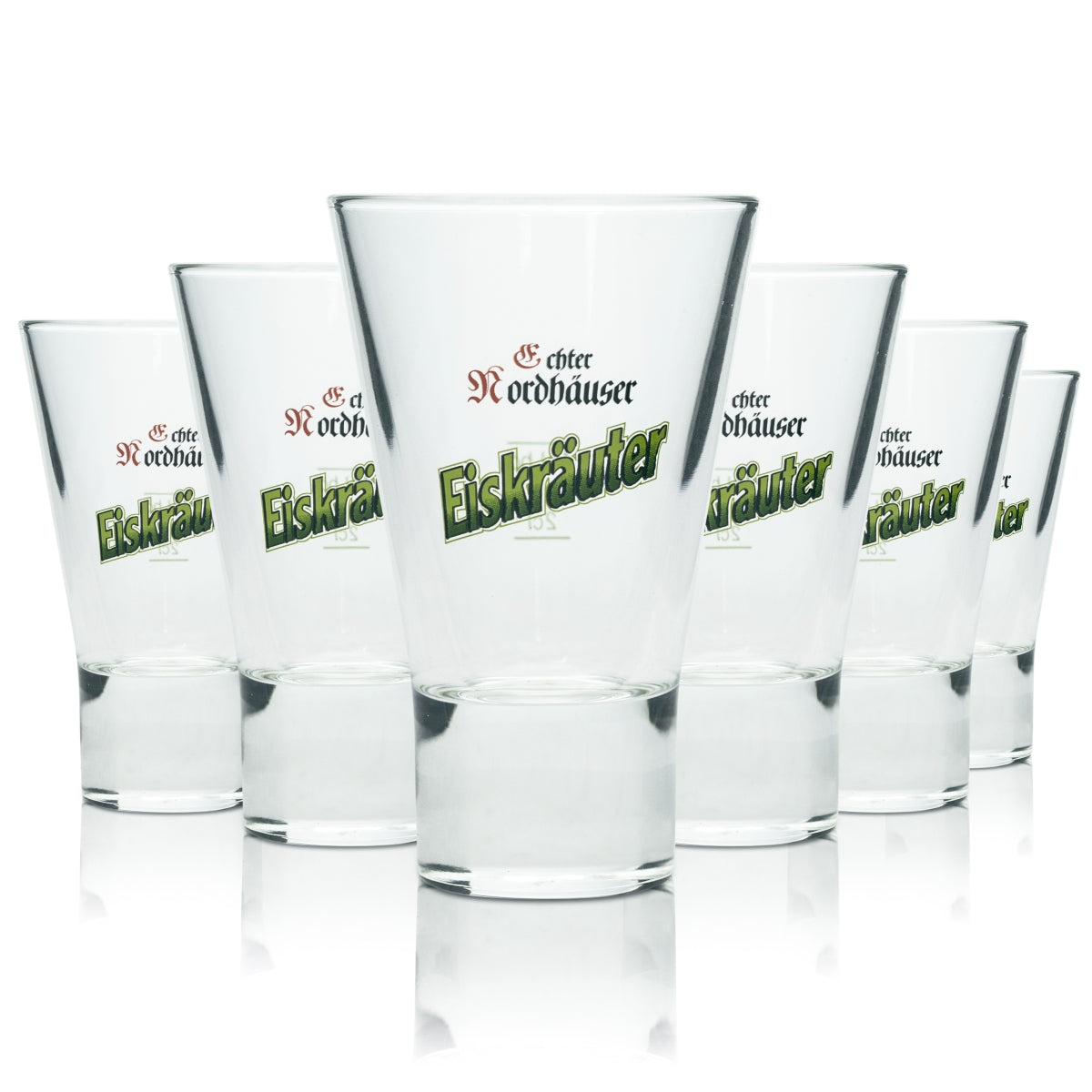 6x Oryginalne kieliszki Nordhäuser Korn Glass 4cl Ice Herb Short Schnapps Stamper Shot