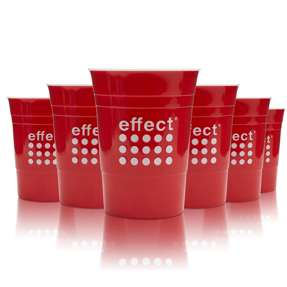 6x kubek Effect 0,3 l wielokrotnego użytku Red Cup plastikowe szklanki Beer Pong szklanka plastikowa