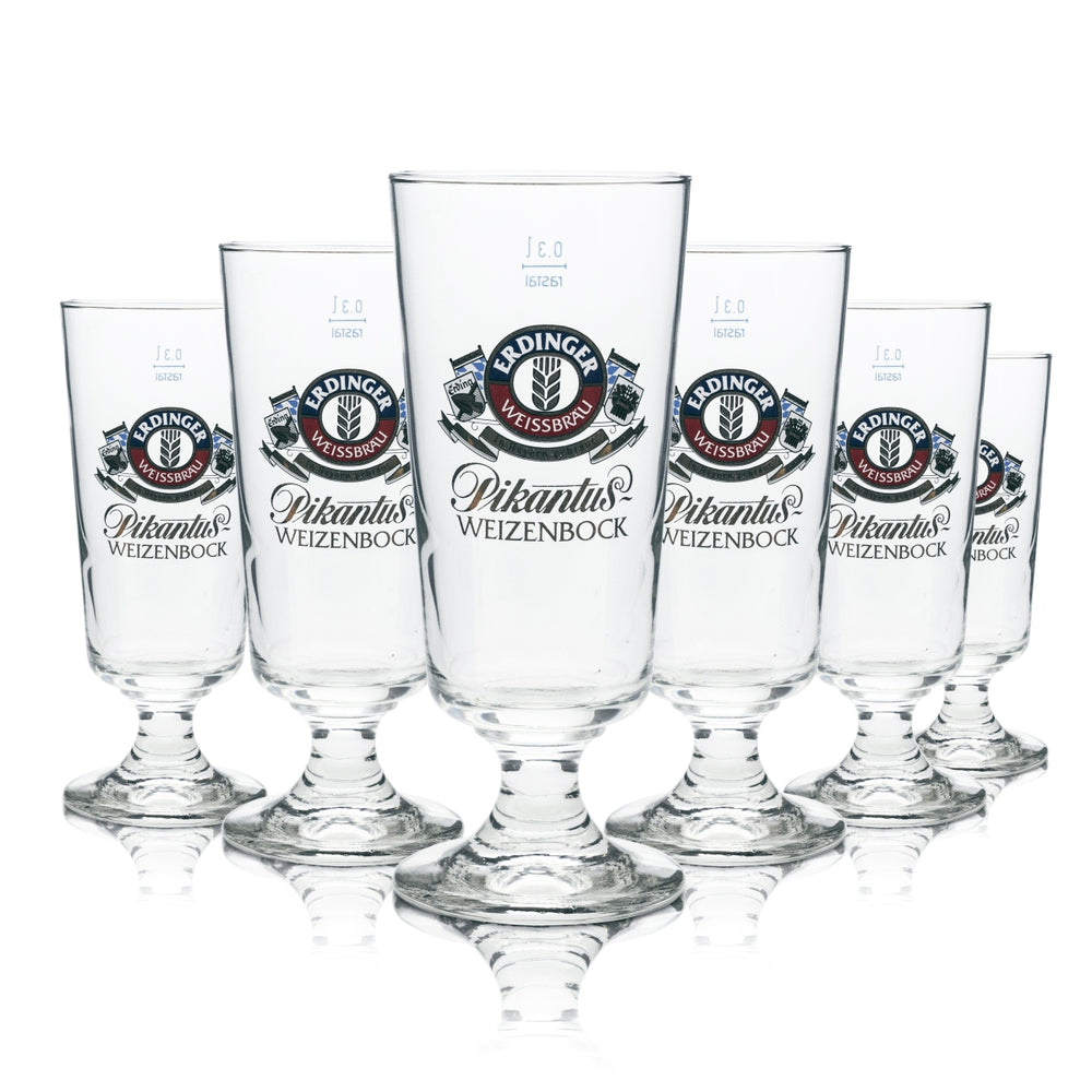 6x szklanka do piwa Erdinger 0,3 l, szklanka tulipanowa, szklanka kielichowa, szklanka do piwa pszenicznego, szklanka do piwa bock, gastronomia, bar