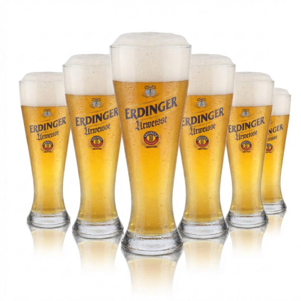 6x szklanka Erdinger 0,3 l Urweisse Szklanka do piwa pszenicznego Efekt perłowy Ręcznie wykonana Hefeweizen – Widok 2