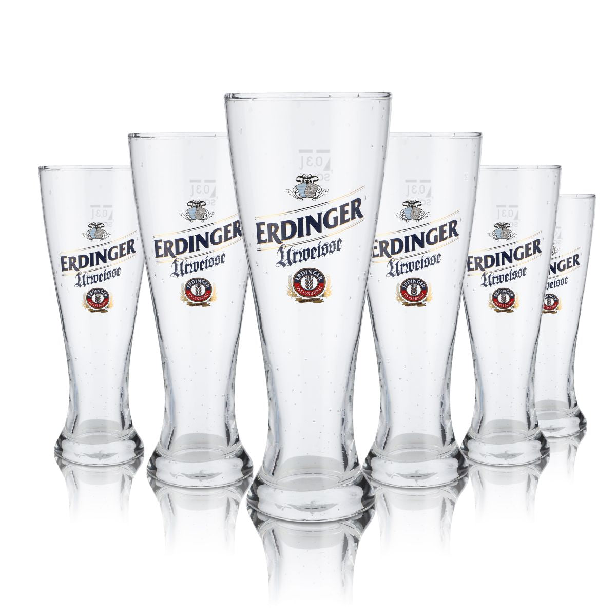 6x szklanka Erdinger 0,3 l Urweisse Szklanka do piwa pszenicznego Efekt perłowy Ręcznie wykonana Hefeweizen – Widok 3