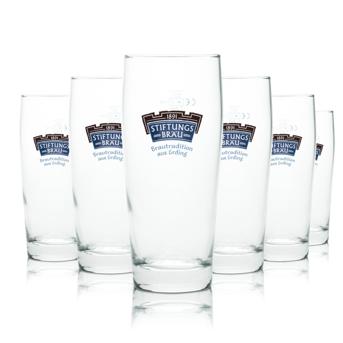 6x szklanka do piwa Erdinger Weissbräu 0,5l kufel browar Stiftungs Bräu