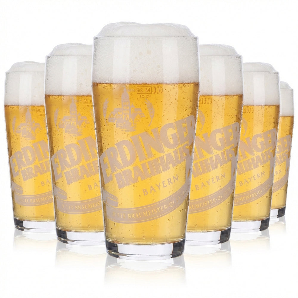 6x Erdinger Weissbräu Bier Glas Szklanki do piwa Willibecher 0,25 l Kubek „Tradition”