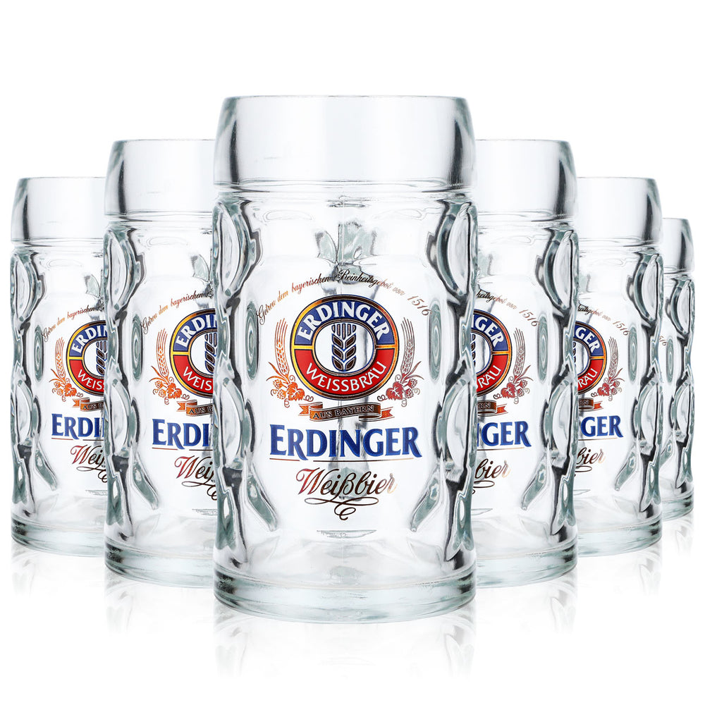 6x kufel piwa Erdinger Weissbräu 0,5 l Krug Punktseidel / Isarseidel