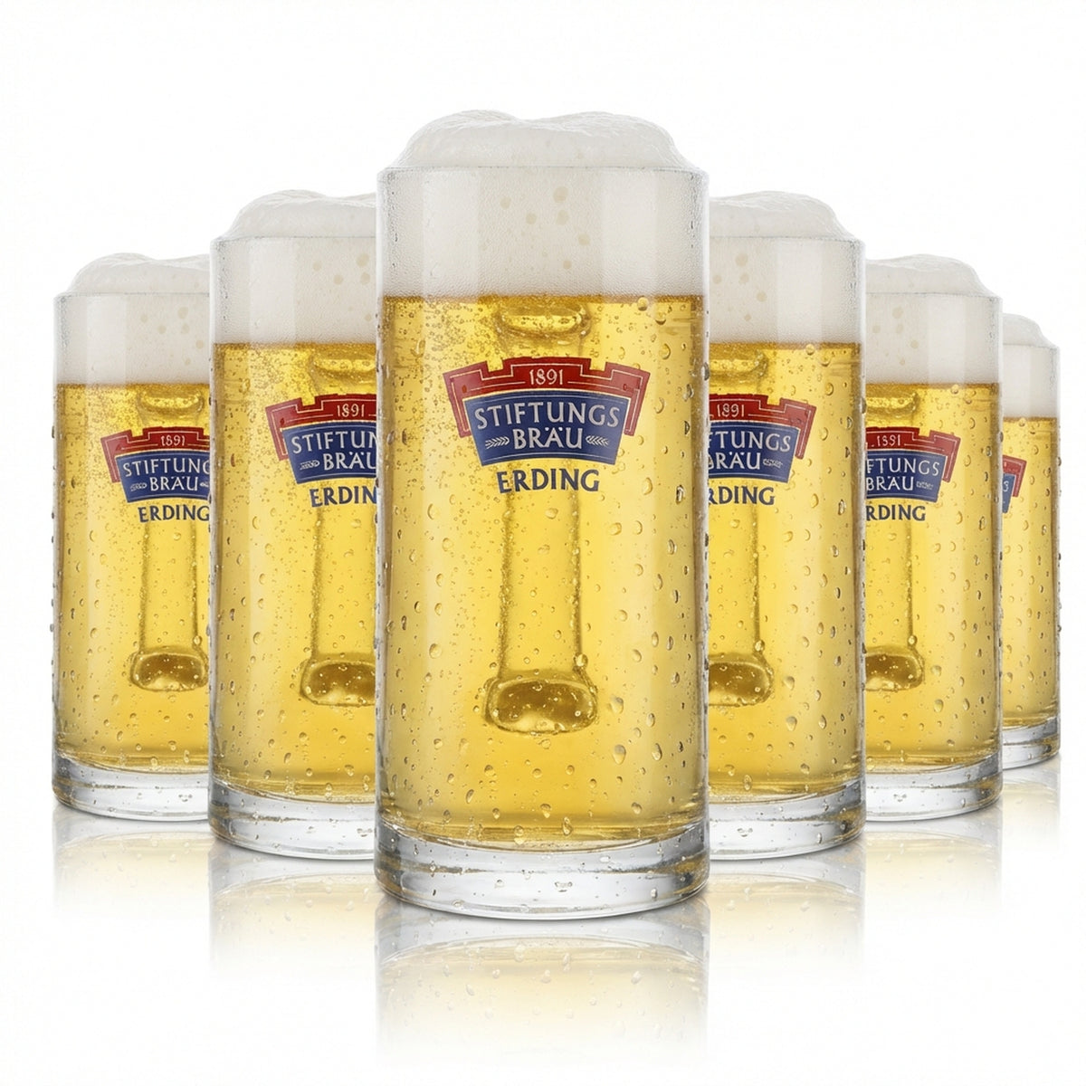 6x szklanka Erdinger Weissbräu 0.3l kufel Stiftungsbräu zestaw szklanek browar Bawaria