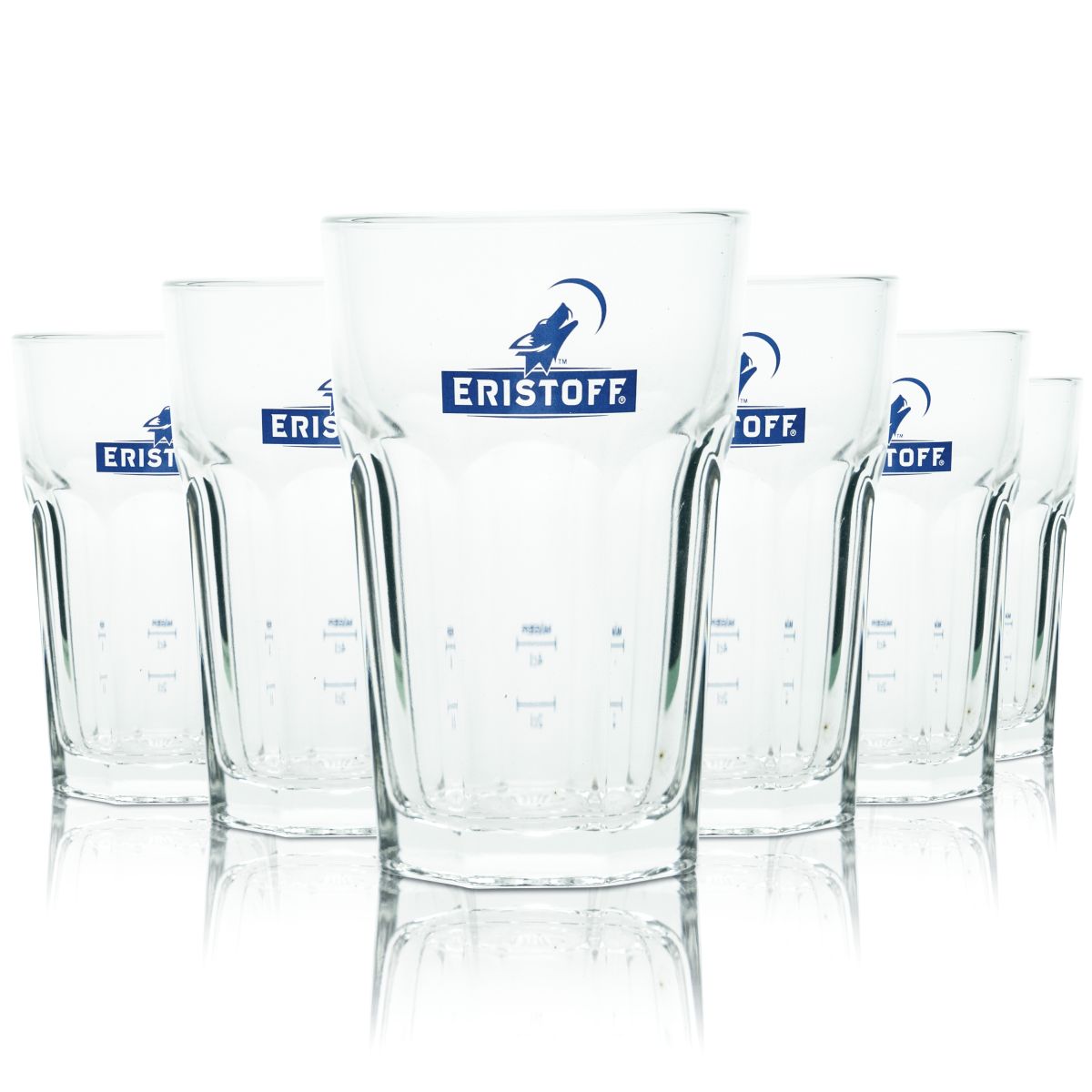 6x szkło Eristoff 0,25l szklanki do long drinków Kieliszki koktajlowe Wódka Ember Haze Aperitif