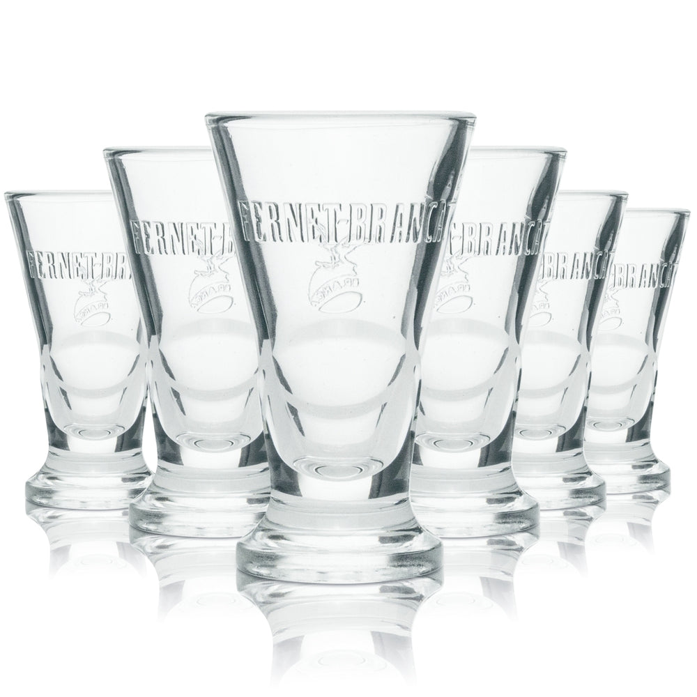 6x Fernet Branca szklane kieliszki do shotów w kształcie litery V kieliszki do shotów kieliszki do likieru