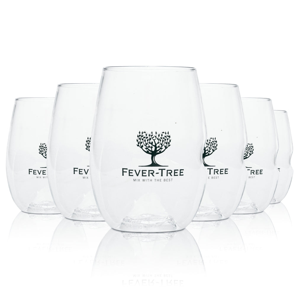 6x twarde plastikowe szklanki do ginu Fever Tree wielokrotnego użytku 0,3l szklane szklanki do long drinków