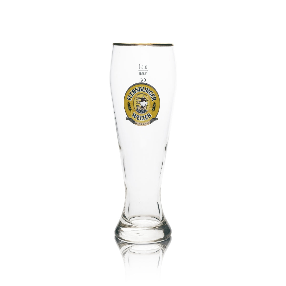6x Flensburger szklanka do piwa Weizen 0,5l złota obręcz – Widok 2