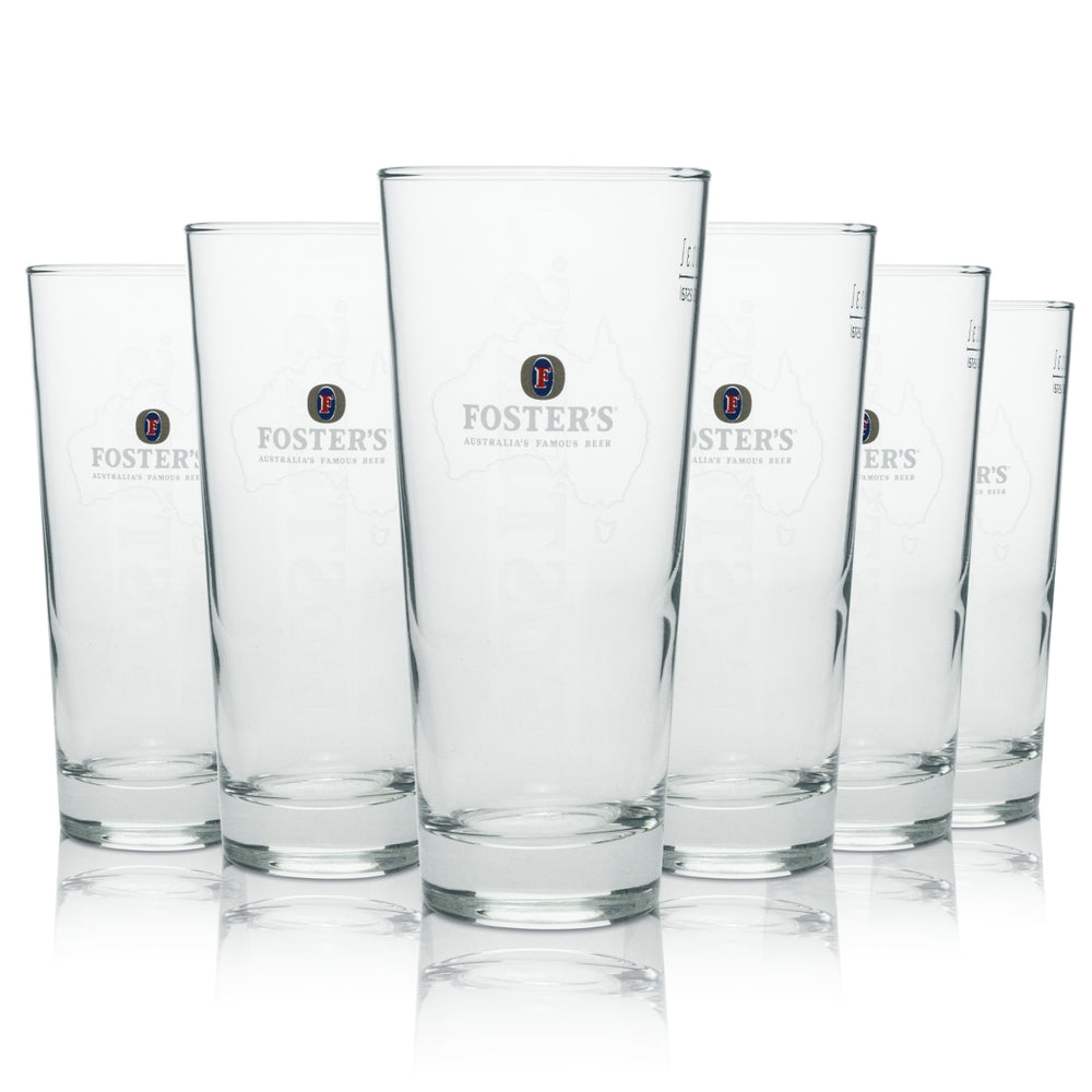 6x Fosters Beer Glass Longdrink "Map" 300ml rastal
