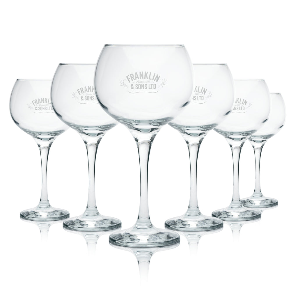 6x szklany kieliszek do ginu Franklins 790ml