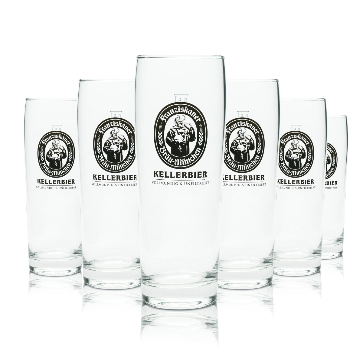 6x Szklanka do piwa Franziskaner 0,5l Kellerbier Willi Kufel Szklanki Browar Piwo Drożdże