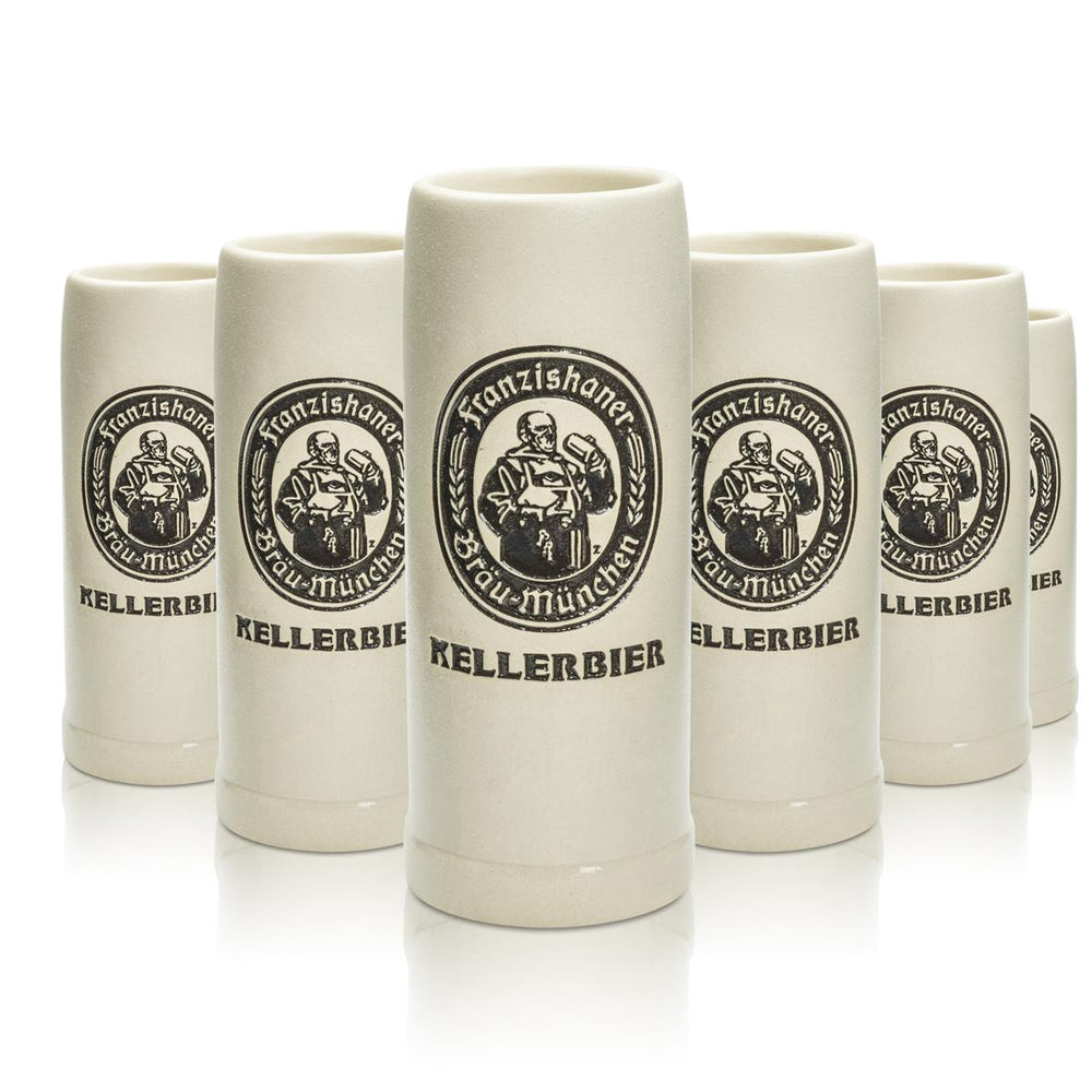 6x gliniany kufel do piwa Franziskaner 0,2l Kellerbier