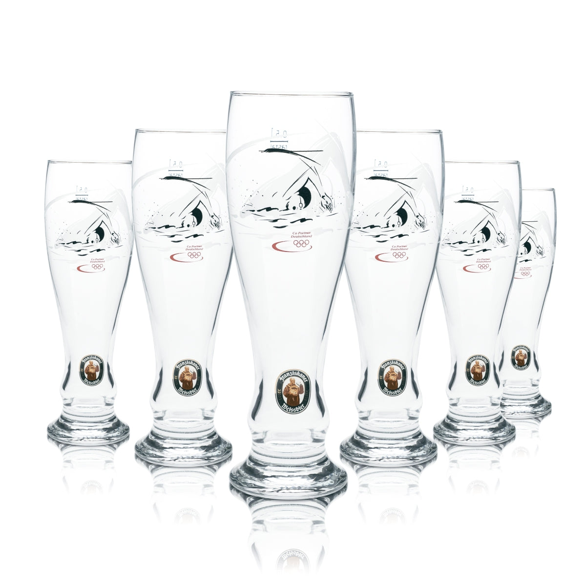 6x szklanka do piwa pszenicznego Franziskaner 0,5l Hefe Weizen edycja specjalna Olympia