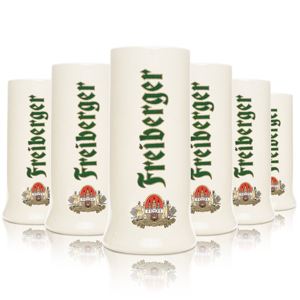 6x szklany gliniany dzbanek do piwa Freiberger wydłużony 0,5l Sahm