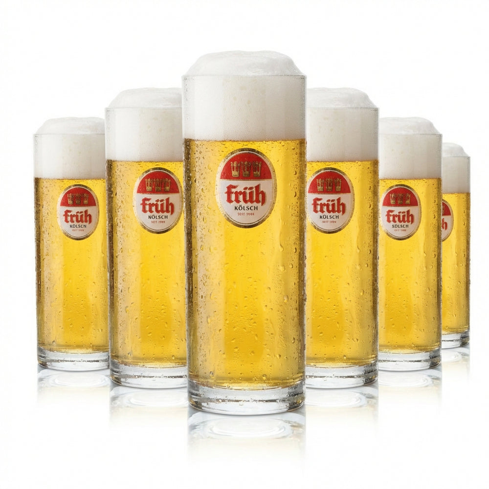 6x Früh Kölsch szklanka do piwa 0.4l bar kufel szklanki karnawał pub Kolonia