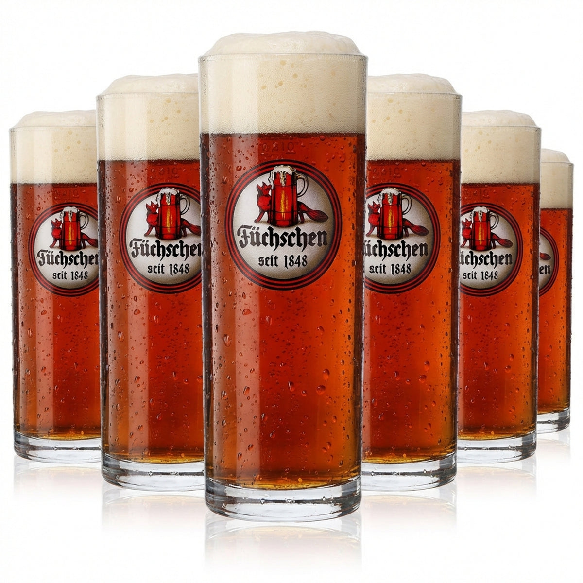 6x szklanki do piwa Füchschen Szklanki do piwa Altbier 0,4 l Szklanki z uchwytem Düsseldorf