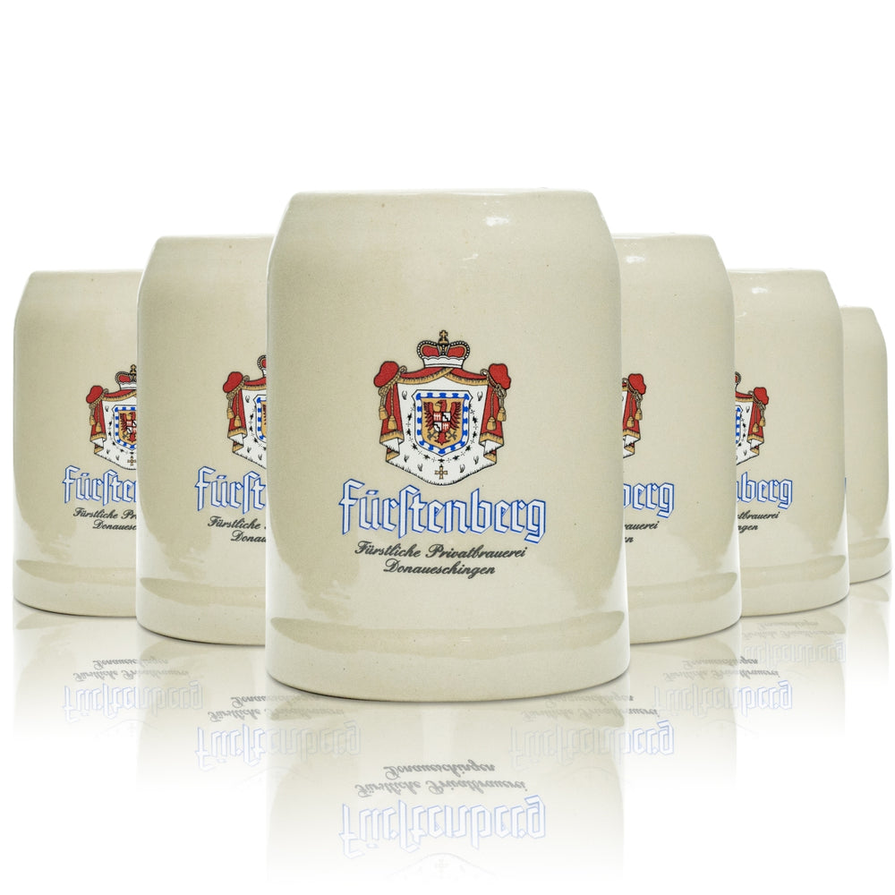 6x szklany dzbanek do piwa Fürstenberg 0,5l ceramiczny