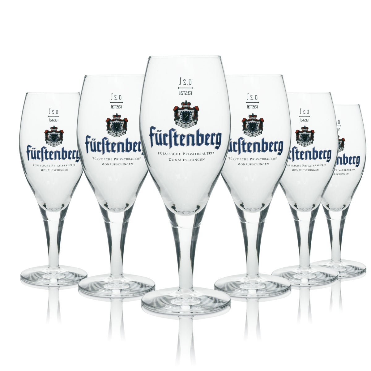 6x szklany kielich do piwa Fürstenberg 0.2l Rastal