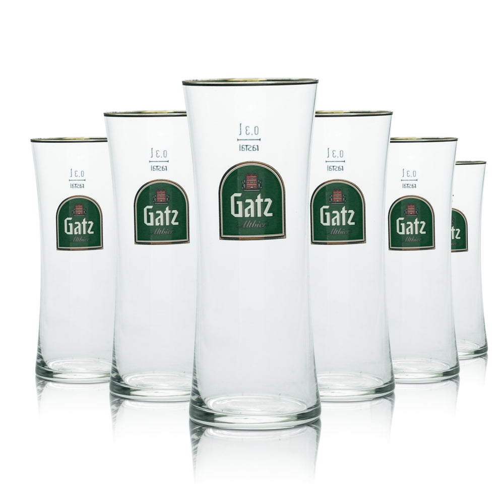 6x szklanka Gatz 0,3l kufel do starego piwa szklanki ze złotym brzegiem browar gastro kalibrowane