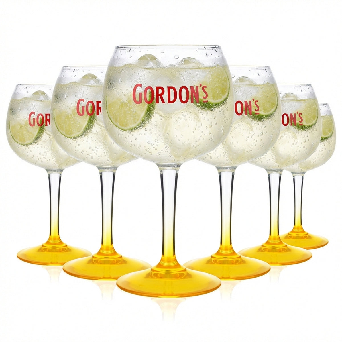 6x kieliszki do ginu Gordons Kieliszki balonowe 0,45 l Kieliszki do ginu Żółte